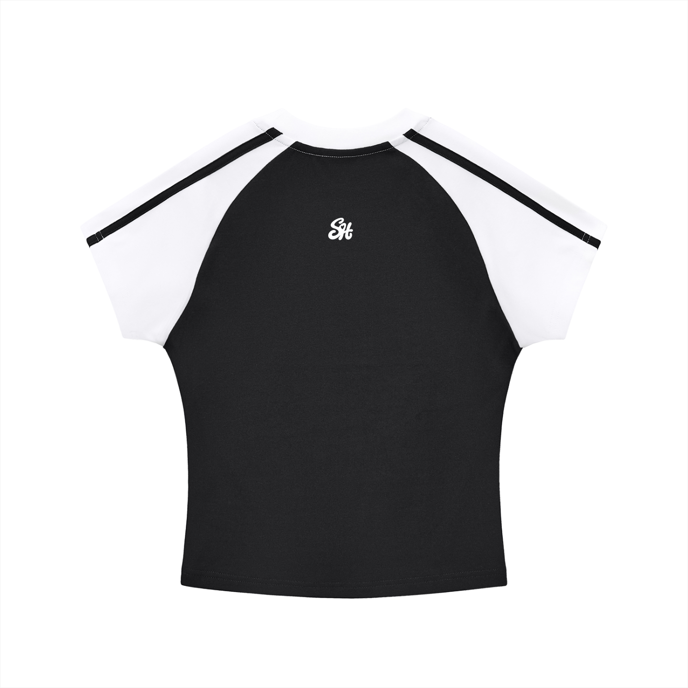 Contrast Stripes Bodycon Raglan  Sleeve T-Shirt