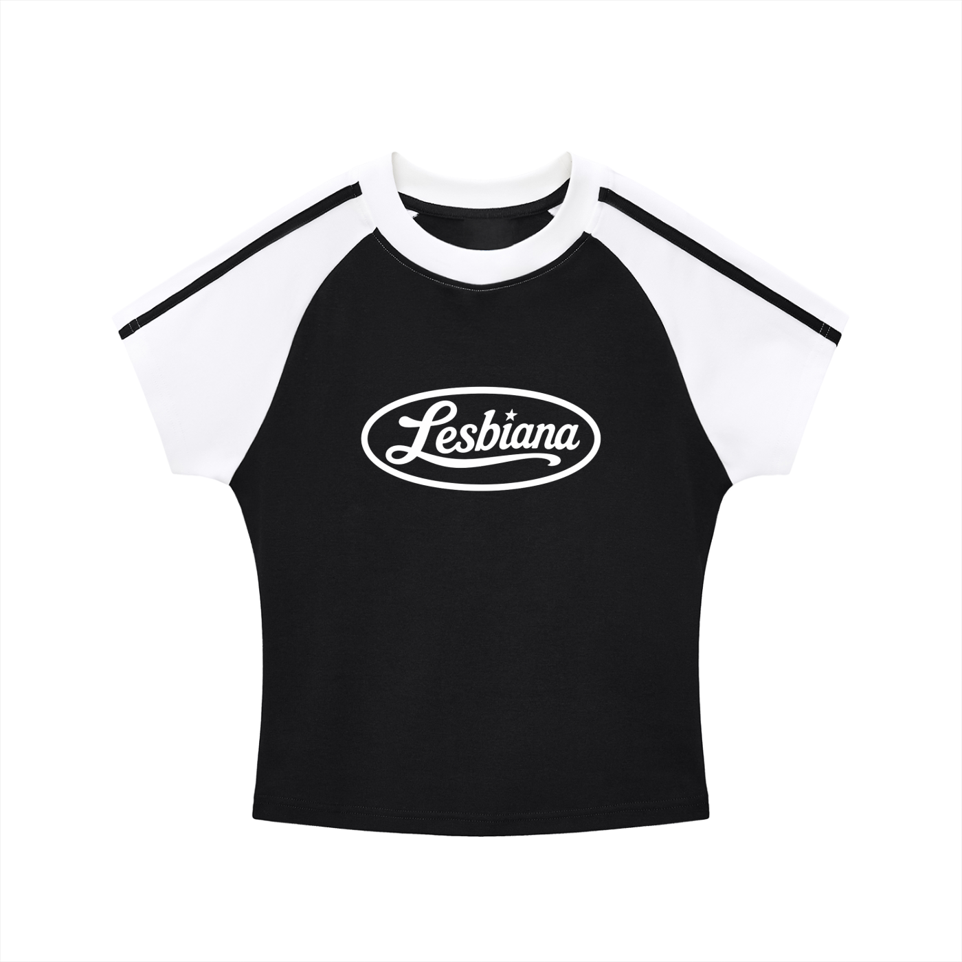 Contrast Stripes Bodycon Raglan  Sleeve T-Shirt